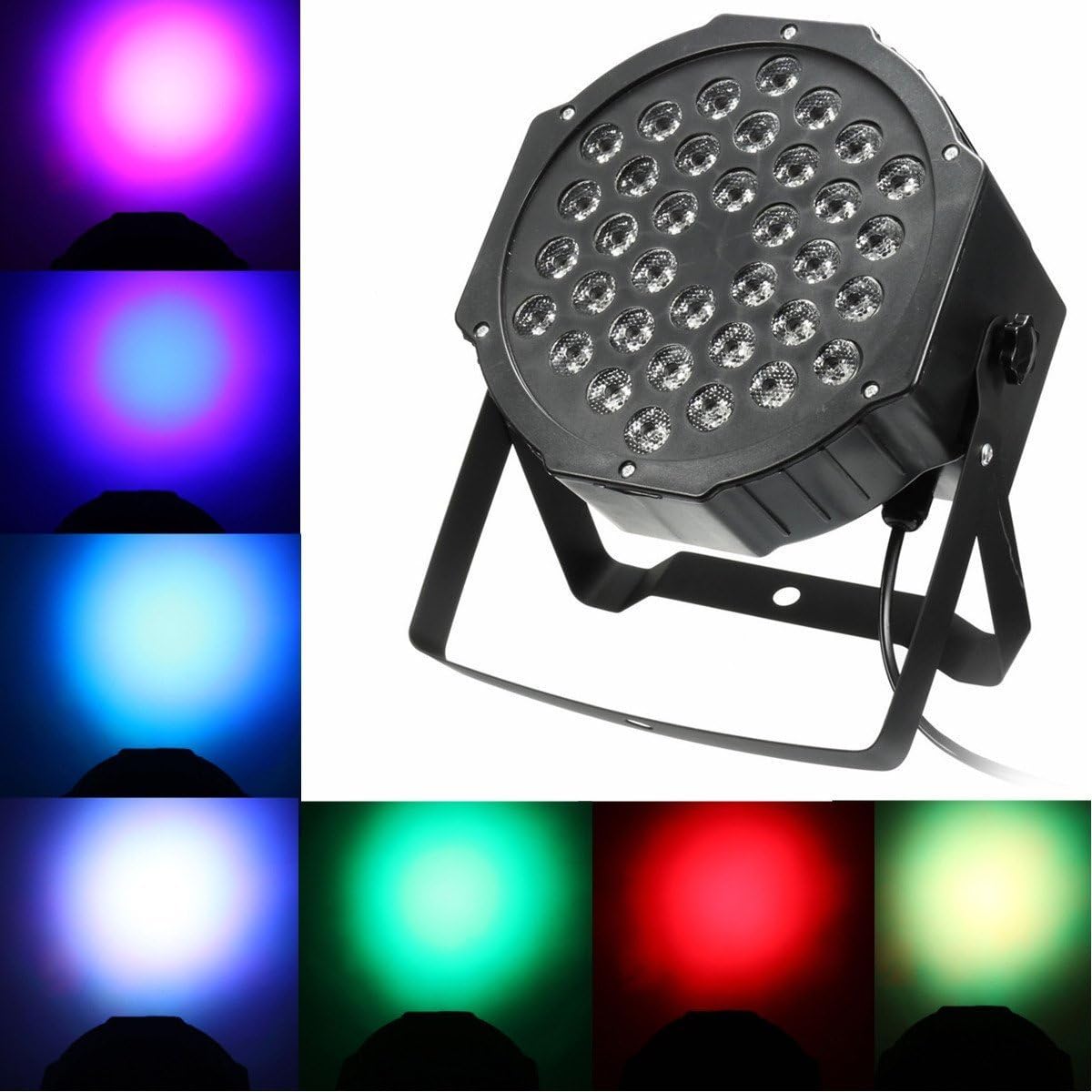70W LED RGBWYP+CYAN Pin Spot Faretto Luce Di Palco Telecomando DJ - Foto 5