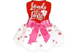 BOTEWO Dog Dress for Large Dogs: Dog Valentine's Day Dresses for Holiday Party(Large,Red)