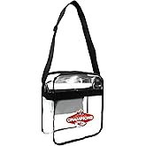 Littlearth NFL Kansas City Chiefs Stadium Friendly Clear Carryall Crossbody Bag with Team Logo, 12" x 12" x 6", Team Color