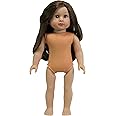 American Fashion World 18-Inch 'Isabella' Vinyl Posable Girl Doll with Long Brunette Hair | Undressed Doll | Premium Quality & Design