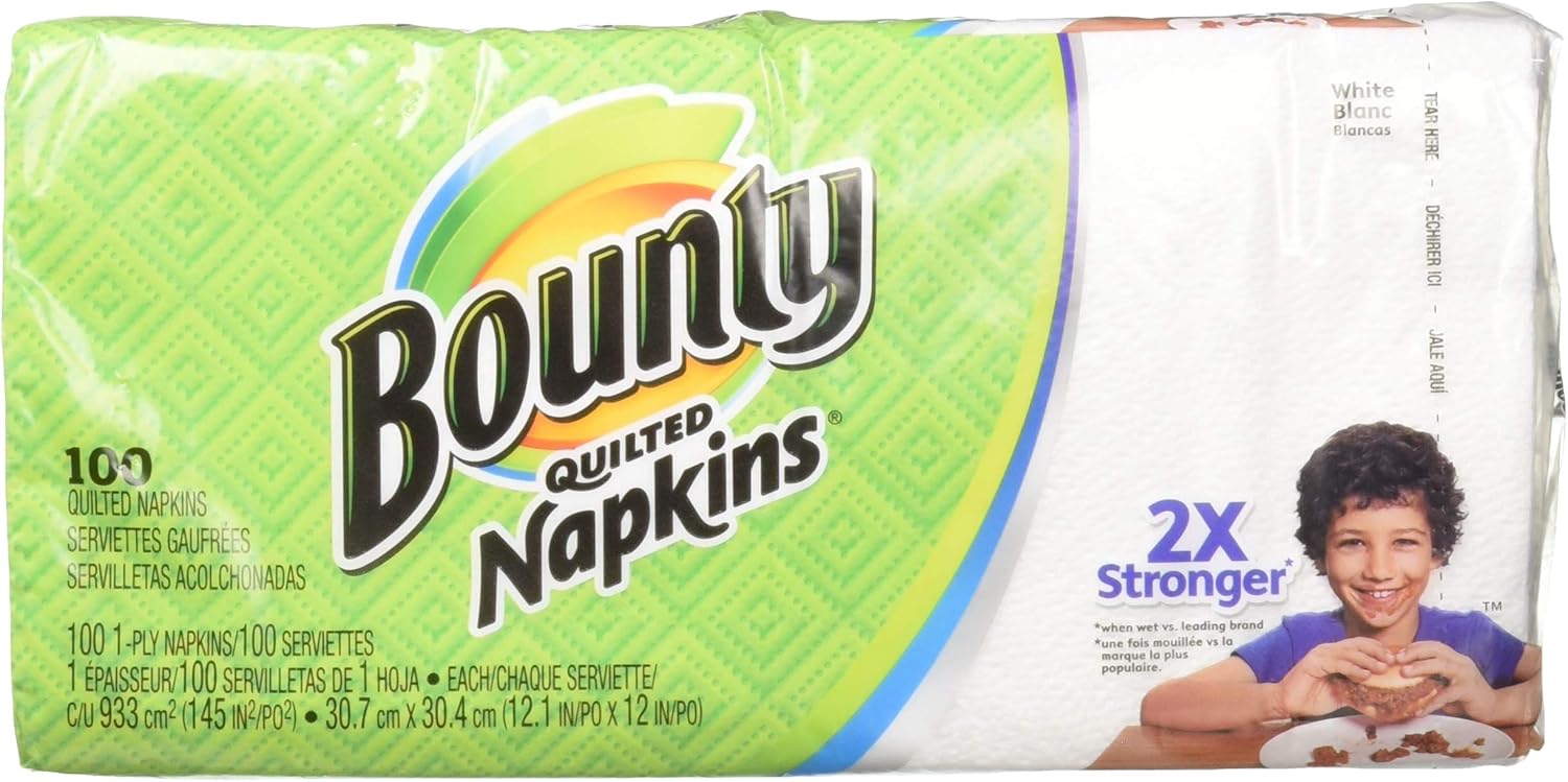 Bounty Quilted Napkins, White, 100 Count (Pack of 3) 764442854989 eBay