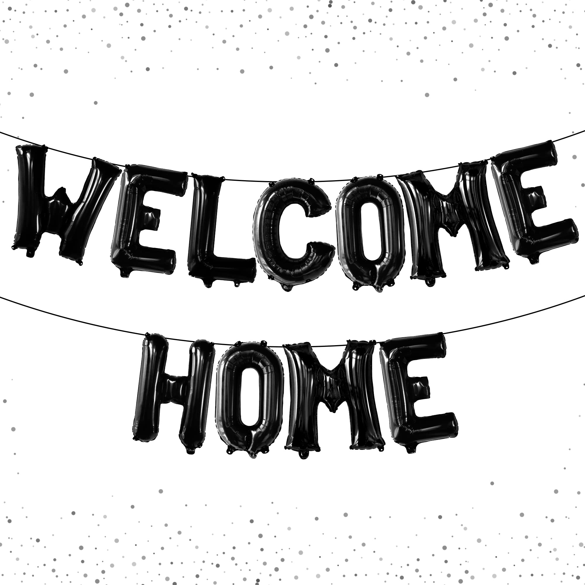 Photo 1 of KatchOn Black Welcome Home Balloons - 16 Inch | Welcome Home Banner for House Warming Decoration Party | Family Gathering Banner