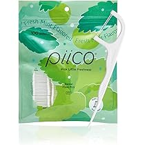 Piico Xylitol Floss Picks, 100 Count - Unbreakable, Shred