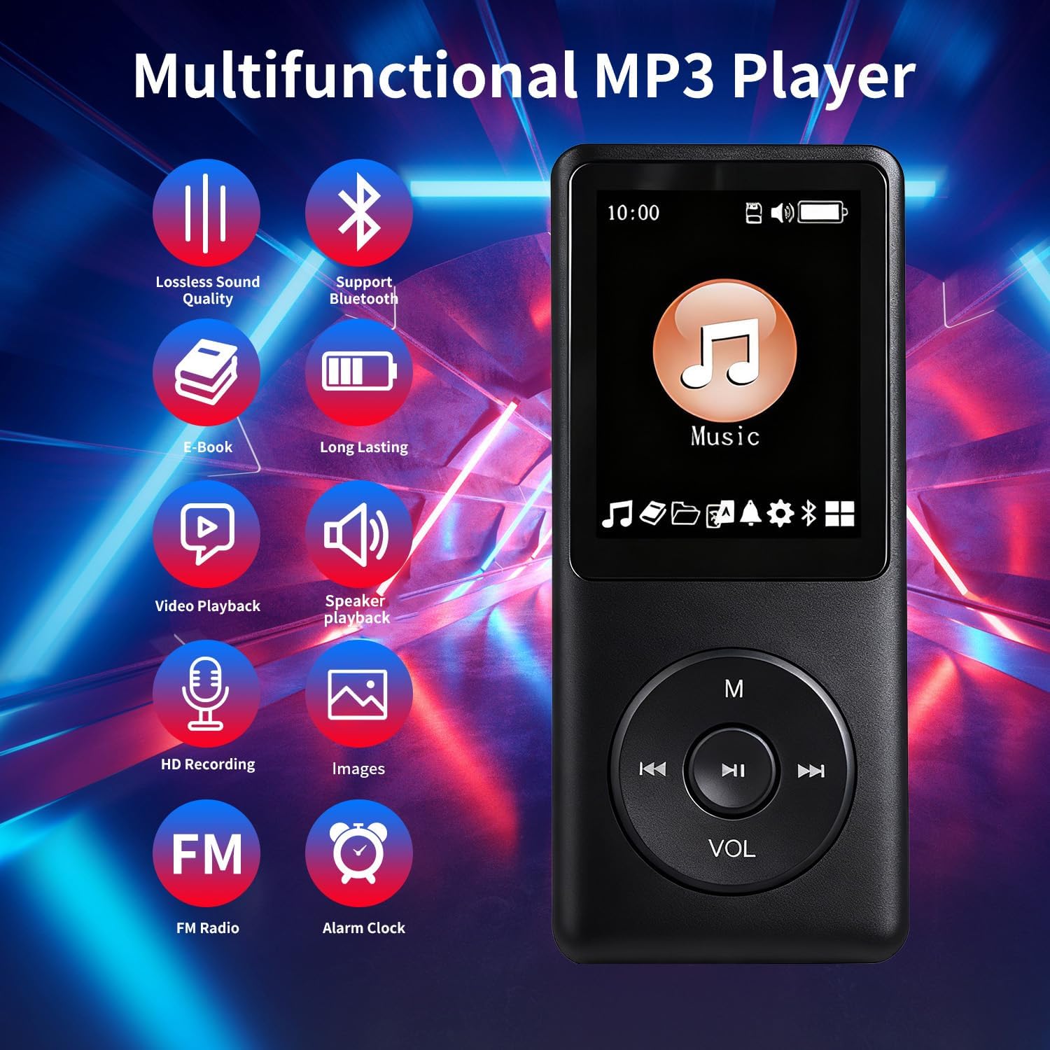 Condition photo showing As Is for mp3 player with bluetooth - with built-in hd speaker, voice recorder