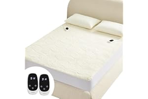 Caperia Heated Mattress Pad Sherpa Bed Warmer with 9 Heat Settings, 1-12 Hours Auto Off Deep Pocket, Machine Washable King 78