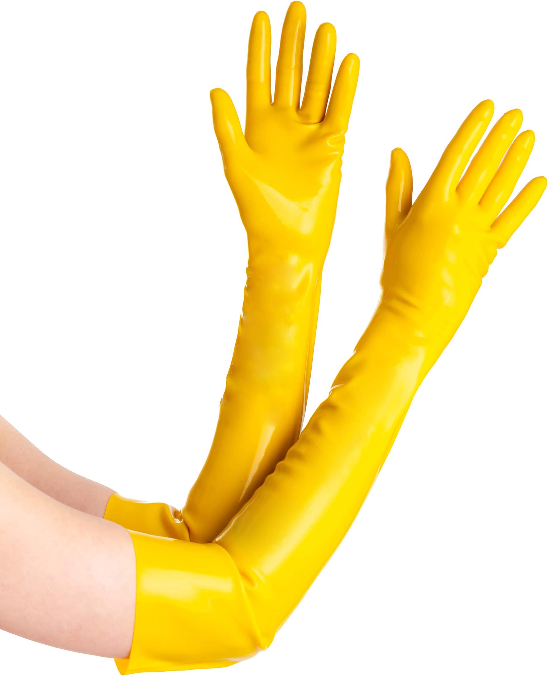 Rubberfashion Long latex gloves, latex gloves up to the elbow with finished surface not chlorinated for women and men Qty.: 1 pair