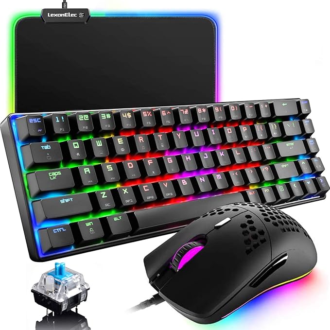 60 Mechanical Gaming Keyboard Blue Switch Mini 68 Keys Amazon.co.uk