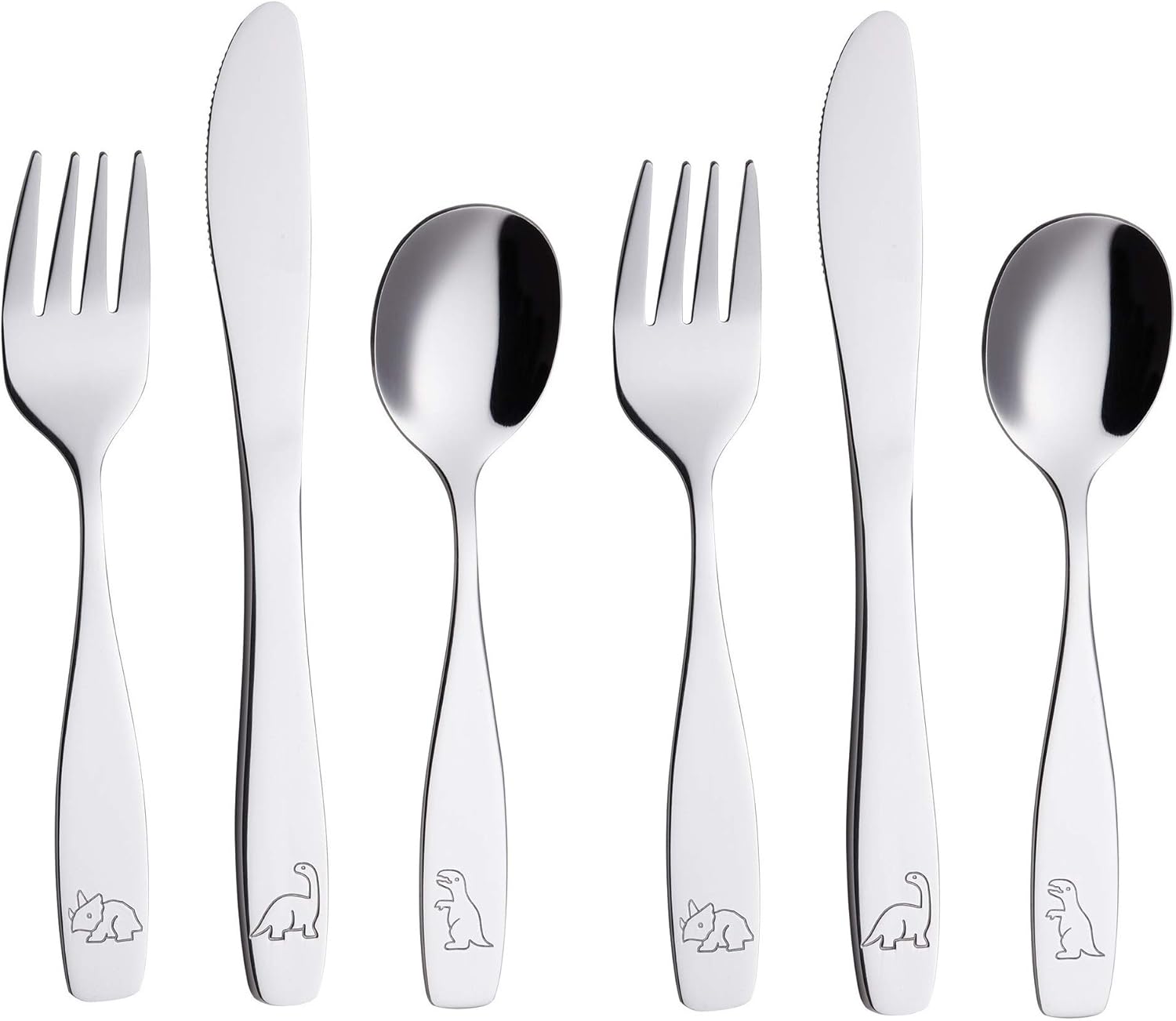 Exzact Children's Cutlery Stainless Steel 6pcs Set/Kids Cutlery/Toddler