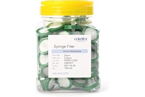 COBETTER 100 Pack Syringe Filter Nylon Lab Filters 0.22μm Pore Size 25mm Diameter Hydrophilic Filtration Non-sterile Green