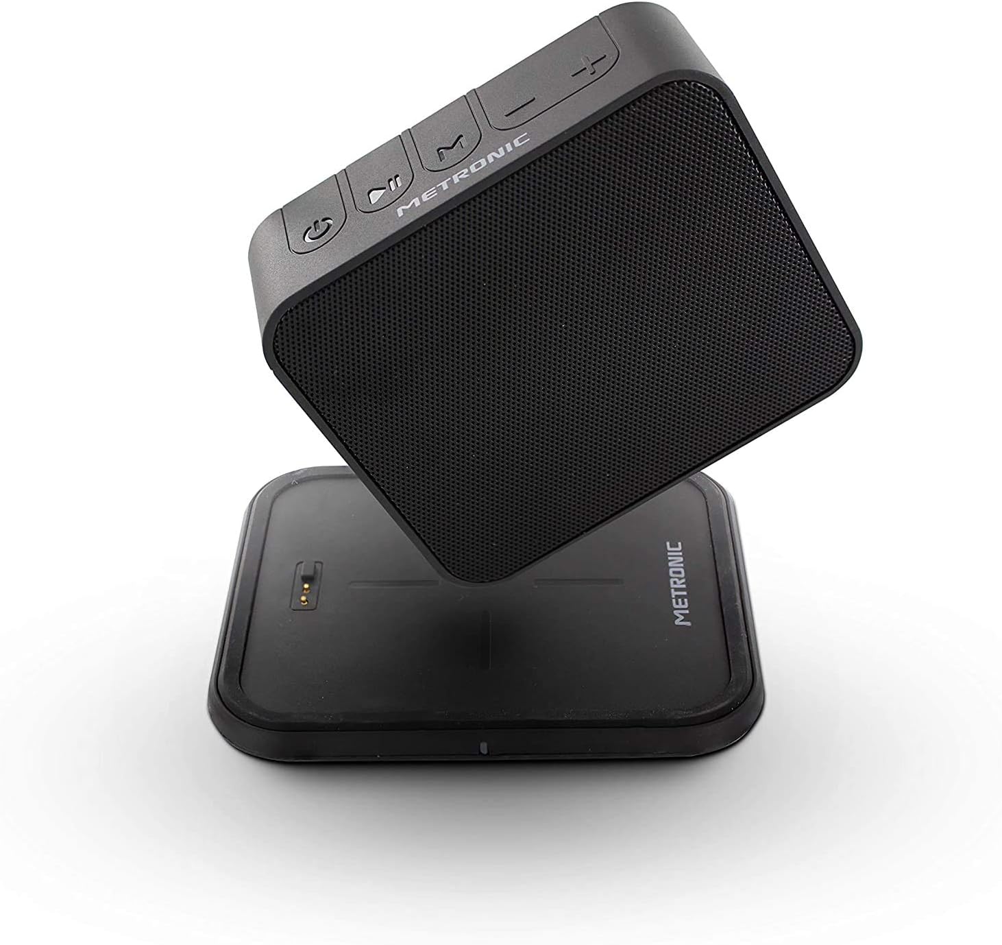 METRONIC 477079 6W Portable Bluetooth Speaker with Xtra Charge Wireless Charging Stand, black