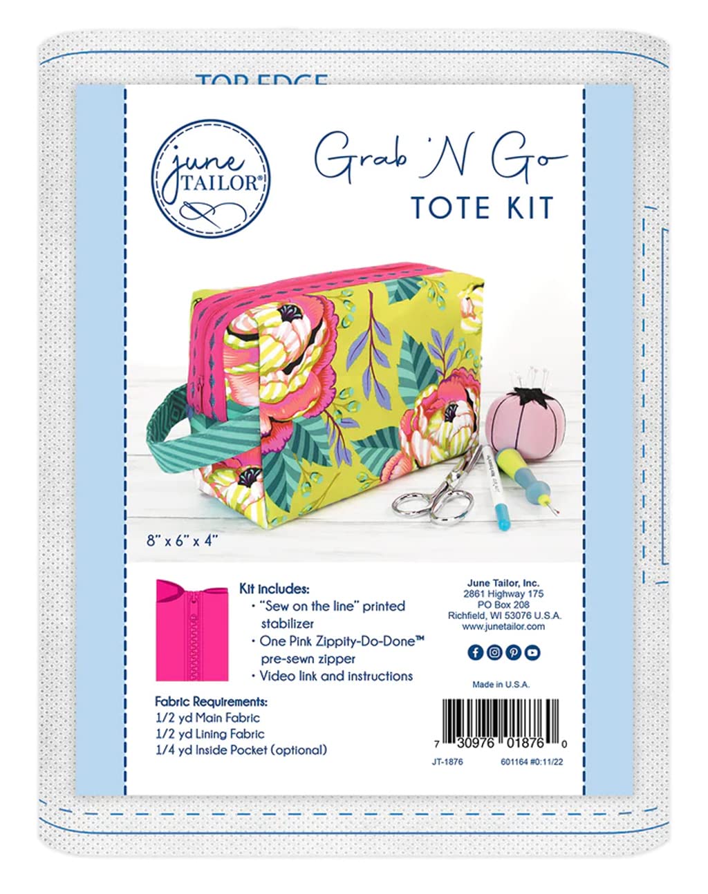 June Tailor Grab N Go Tote Kit - JT-1876 - Quilt As You Go 2023 Collection
