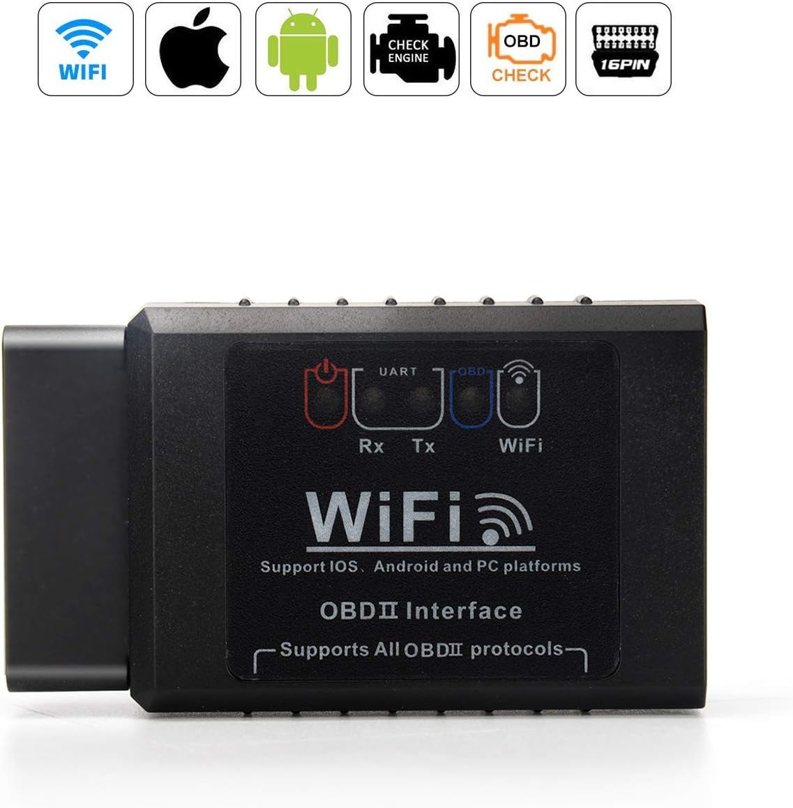 Smart WiFi OBD2 Car Diagnostic Scanner Wireless OBDII Car Engine Error Check Code Reader Tool for All Cars OBD2 Adapter iOS Android & Windows Device