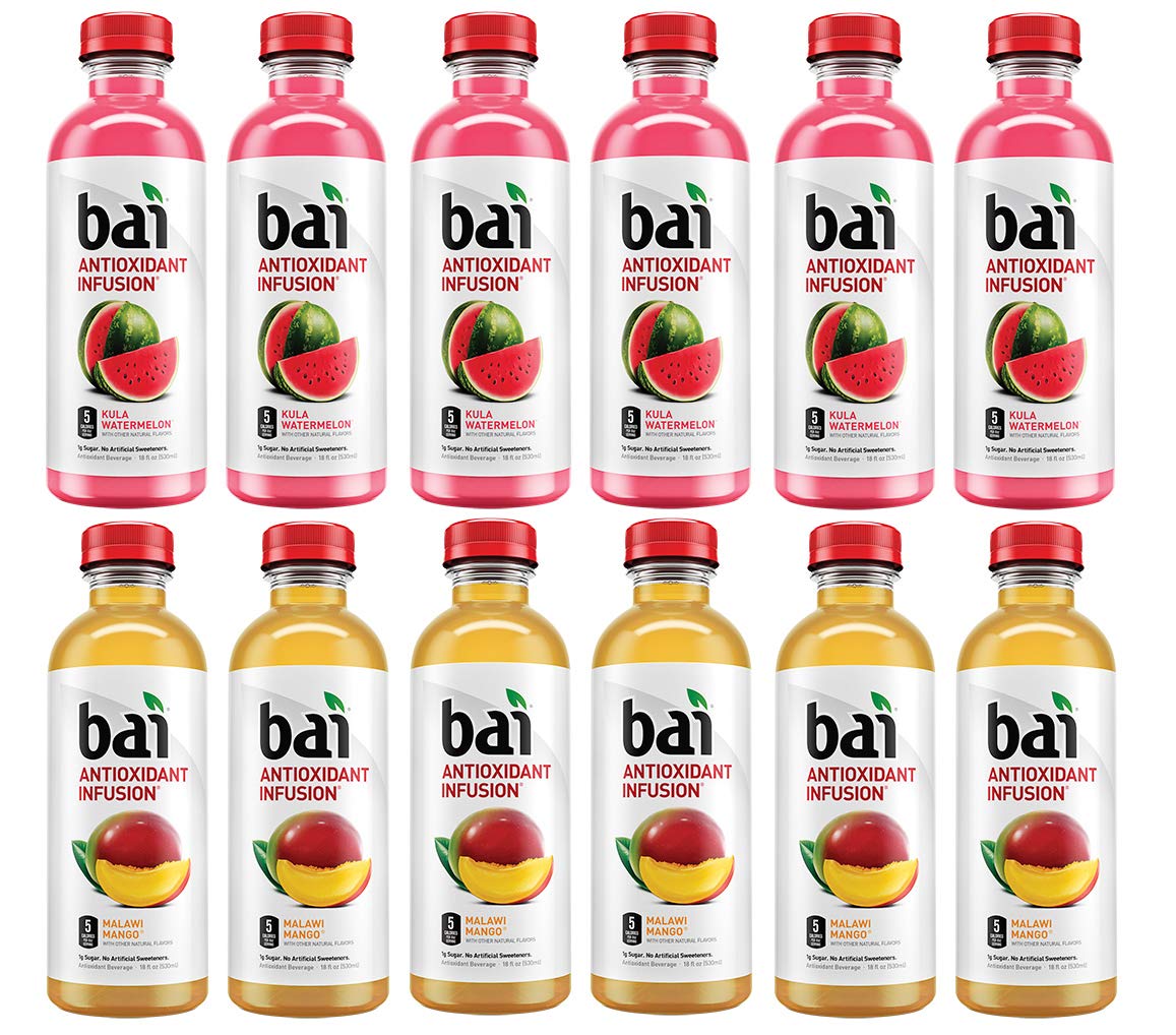 LUV-BOX Variety BAI ANTIOXIDANT Juices pack , pack of 12 , 18 fl oz , INFUSION KULA WATERMELON ,INFU