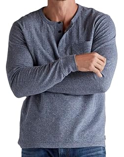7MDK020 Jaspe Henley Shirt, Navy 