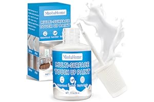 MIOTUHOME White Touch UP Paint, Multi-Surface Touch Up Paint Pen, Interior& Exterior House Paint for Chips Scratches, White Paint for Wall Door Cabinet Furniture Wood Porcelain Appliance Enamel Bath(Semi-Gloss)
