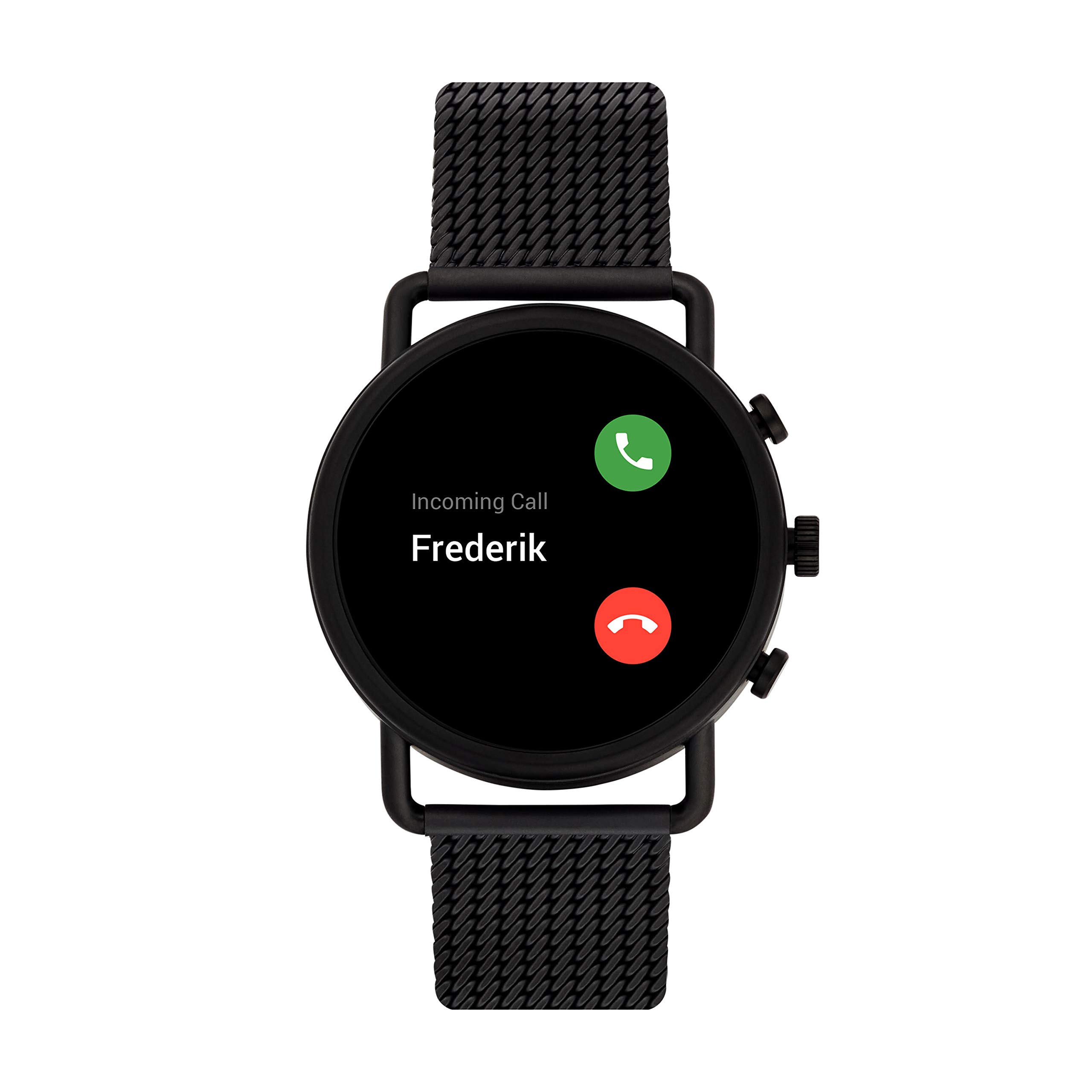 Skagen Men Falster 3 Stainless Steel Mesh Touchscreen Smart Watch, Color Black (Model: SKT5207)