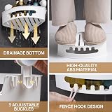 LEVERLOC Corner Shower Caddy 2 Pack Suction Cup White No Drill Rust Free view 4