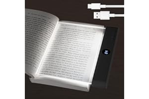 GENERIC Book Light, Rechargeable Reading Lights for Books in Bed - Eye Caring 3 Color Temperatures, Stepless Dimming Brightness, Timer, Long Lasting, Portable Flat Book Light for Book Lovers (Black)