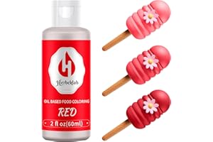 HERBEKLAB Red Oil Based Food Coloring – 2 fl oz Professional Grade Concentrated Oil Food Dye for Melting Chocolate, Candy Melts, Cake Pops, Strawberries & Baking