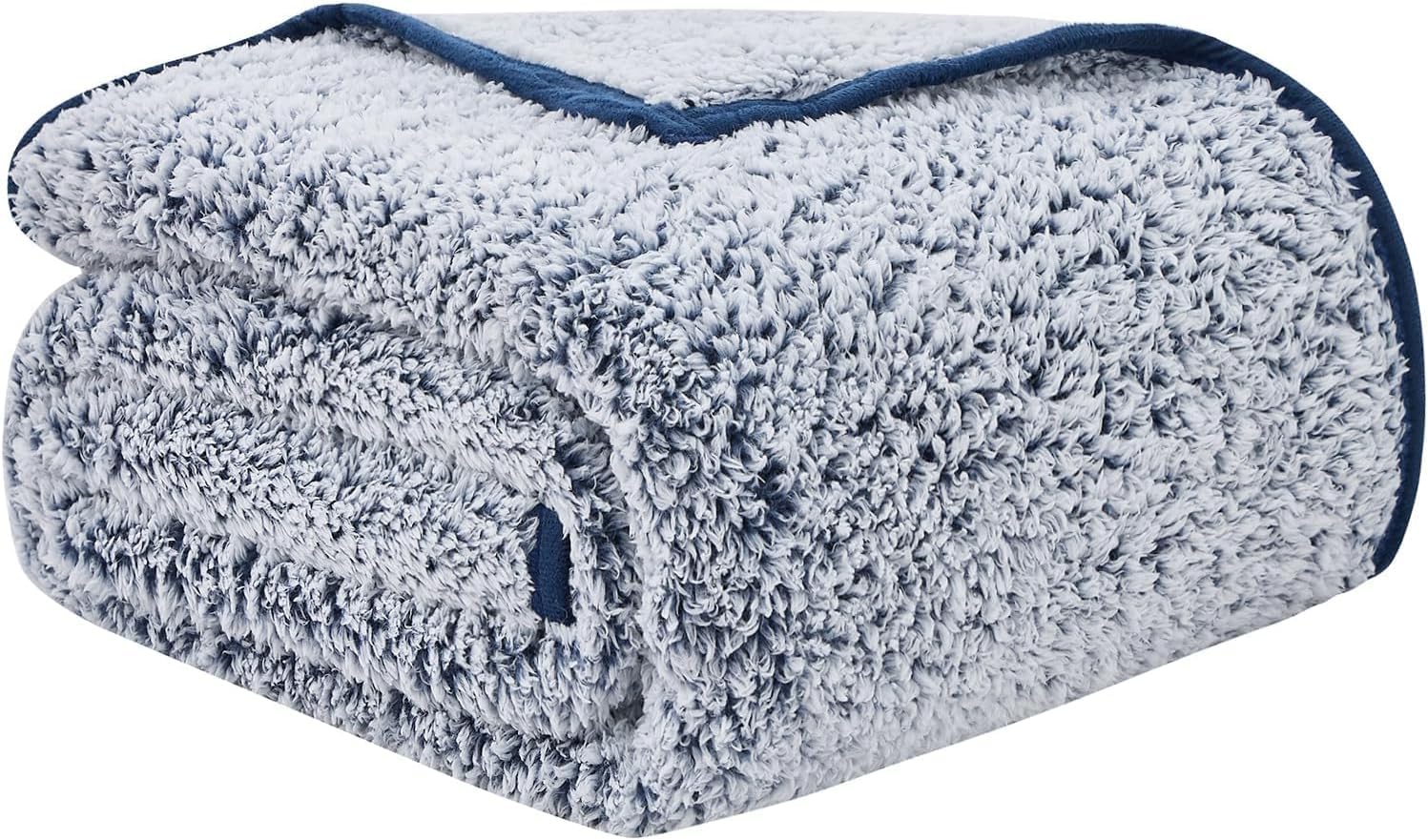 EMME Sherpa Blanket Throw Size Ultra Soft Warm Fuzzy Fleece Throw Blanket Microfiber Cozy Blanket for Couch Sofa Lightweight Fuzzy Thick Reversible Couch Blanket(Navy, 130x150cm) — image 1