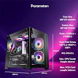 ionz KZ-900 PC Gaming Case V2 Dual Dynamic Mini Lite M-ATX Tempered Glass view 3