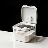 LivLab Rice Dispenser 10Lbs - Airtight with Measuring Cup, PET Material | 5L/5.0 Qt Capacity, Rice &amp; Cereal &amp; Pet &amp; Laundry Pod Bin, Kitchen Bathroom Pet Food Pantry