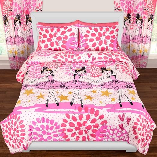 Amazon Com Os 2 Piece Girls Dancing Ballerina Comforter Twin Set