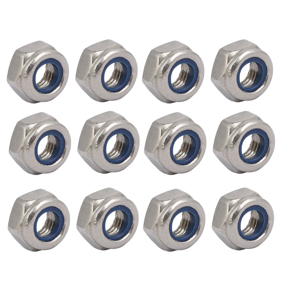 sourcingmap 12pcs M6 x 1mm Pitch Metric Thread 304 Stainless Steel Left Hand Lock Nuts