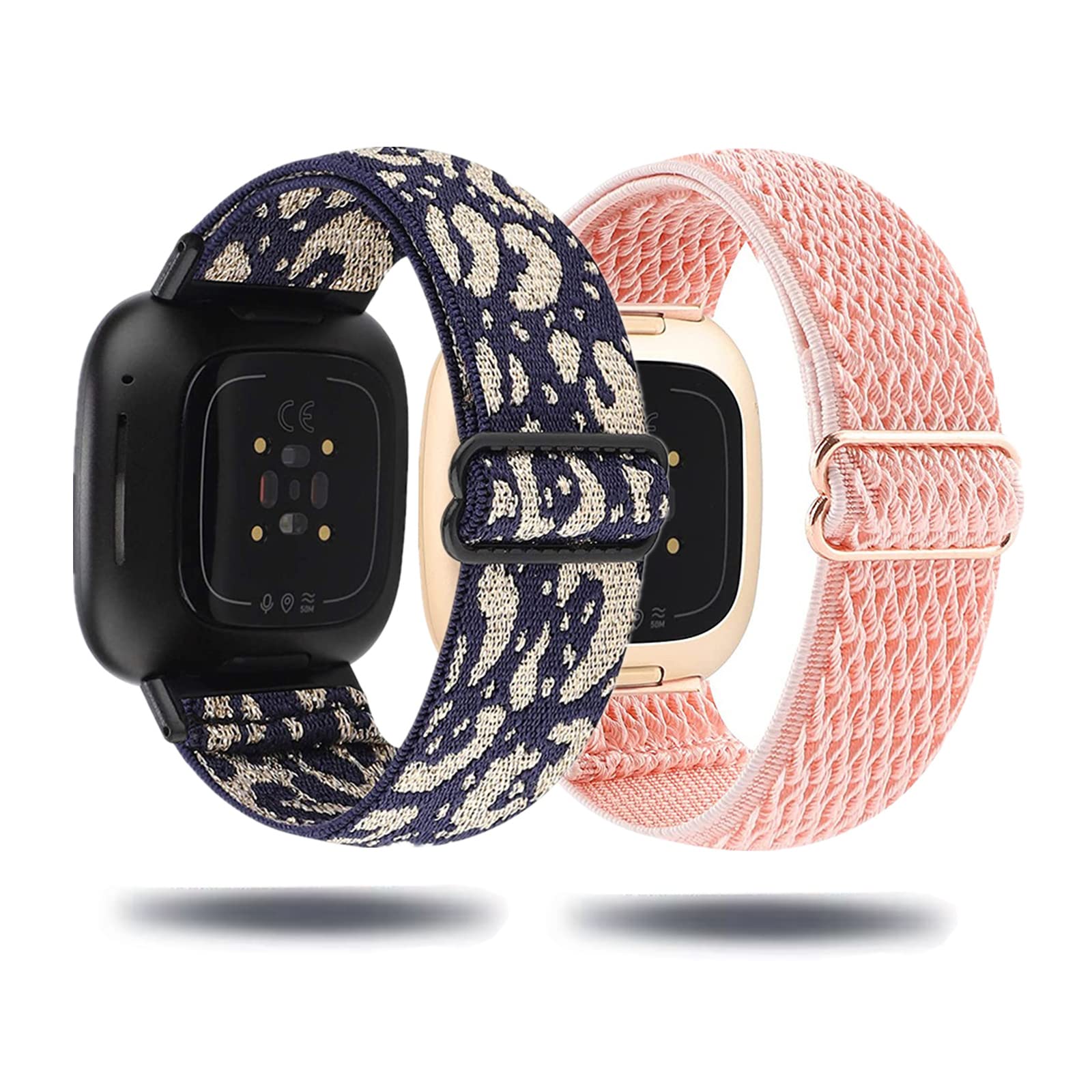 Pack of 2 wristbands for Fitbit Versa 3 wristband/Fitbit Sense bracelet, fabric nylon solo loop, 2 set for women and men, replacement strap, compatible with Fitbit Versa 3 wristband/Fitbit Sense (13)