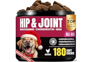 BUDDYCHEER Glucosamine for Dogs Hip and Joint Supplement Chews, Chondroitin Joint Care for Dogs, Joints Chews for Dog, Dog Supplement for Pain Relief - 60-Day Satisfaction Guarantee -180 Ct