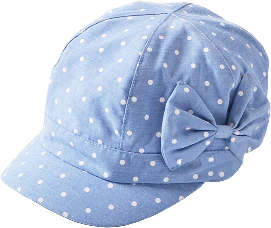 Toddler Baby Girls Cute Polka Dot Bowknot Denim Cotton Cap Sun Hat(6m-4T)