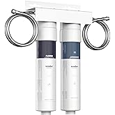 Woder Dual Stage Under Sink Water Filter System, Up to 95% Fluoride Removal | Removes PFAS, Lead &amp; Chlorine Taste, Keeps Essential Minerals, WQA Certified, Easy DIY Install, Made in USA