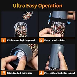 2Pack Electric Salt and Pepper Grinder Set USB