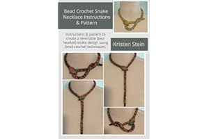 Bead Crochet Snake Necklace Instructions & Pattern : Instructions & pattern to create a reversible (two-headed) snake design 