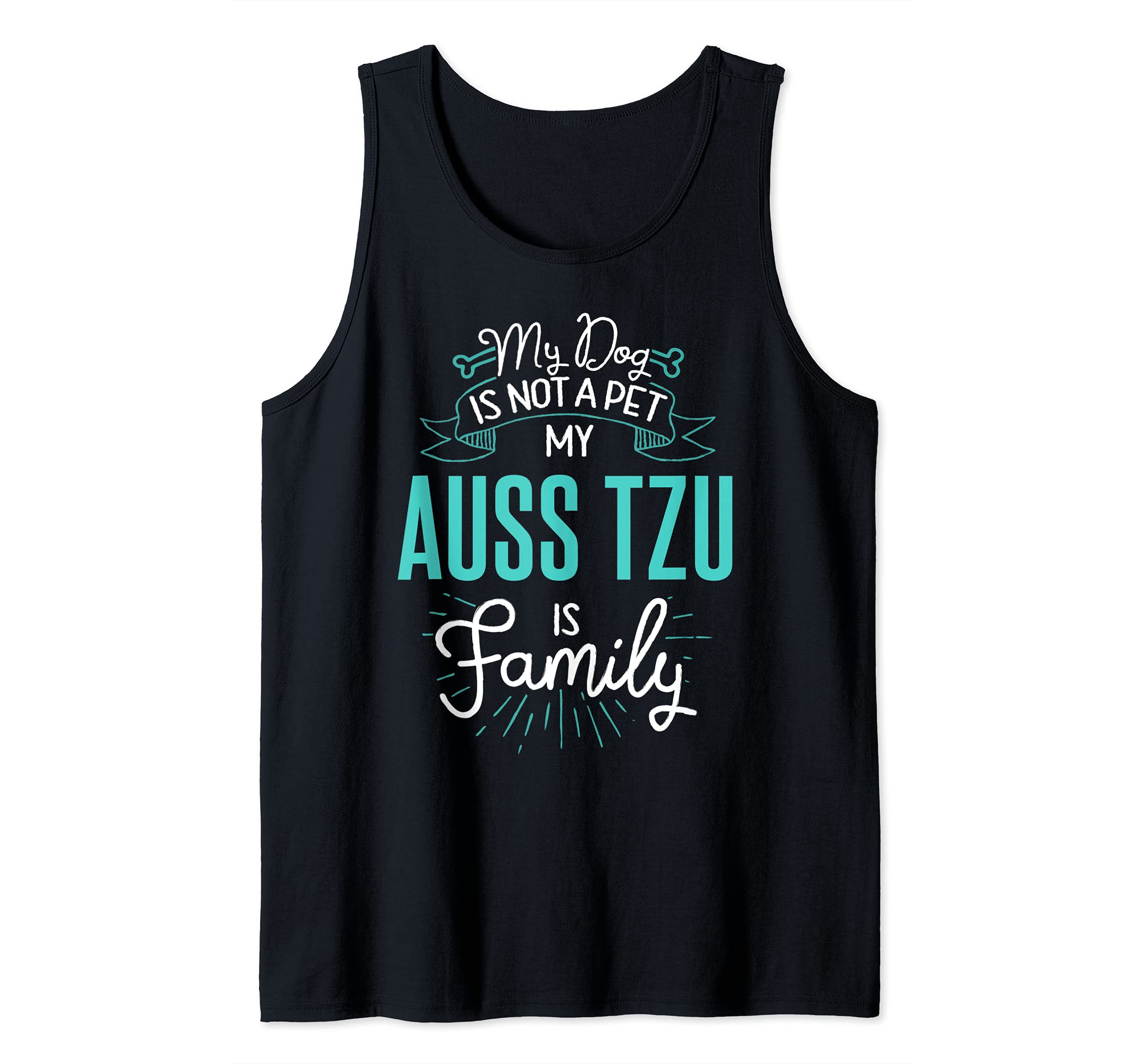 Cute Auss Tzu Design Family Dog Giftn Tank Top