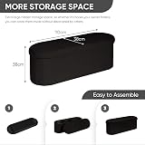 Bonlife Folding Ottoman Storage Bench 120L Black 110x38x38cm Boucle view 8