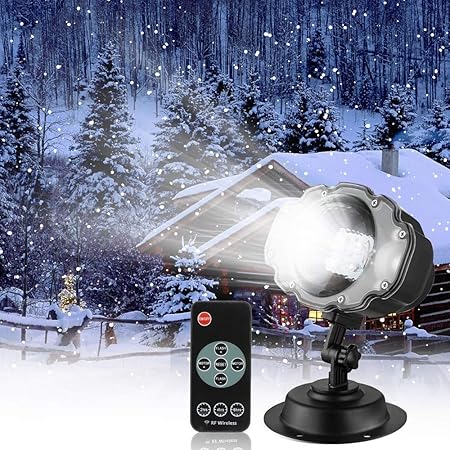 Proiettore Luci Natalizie In Movimento.Ydq Proiettore Natale Luci Paesaggio Proiettore Lampada Movimento Rotante Parete Riflettori Illuminazione Giardino Telecomando Rotante Faretti Per Albero Casa Parete Decorazioni Amazon It Casa E Cucina