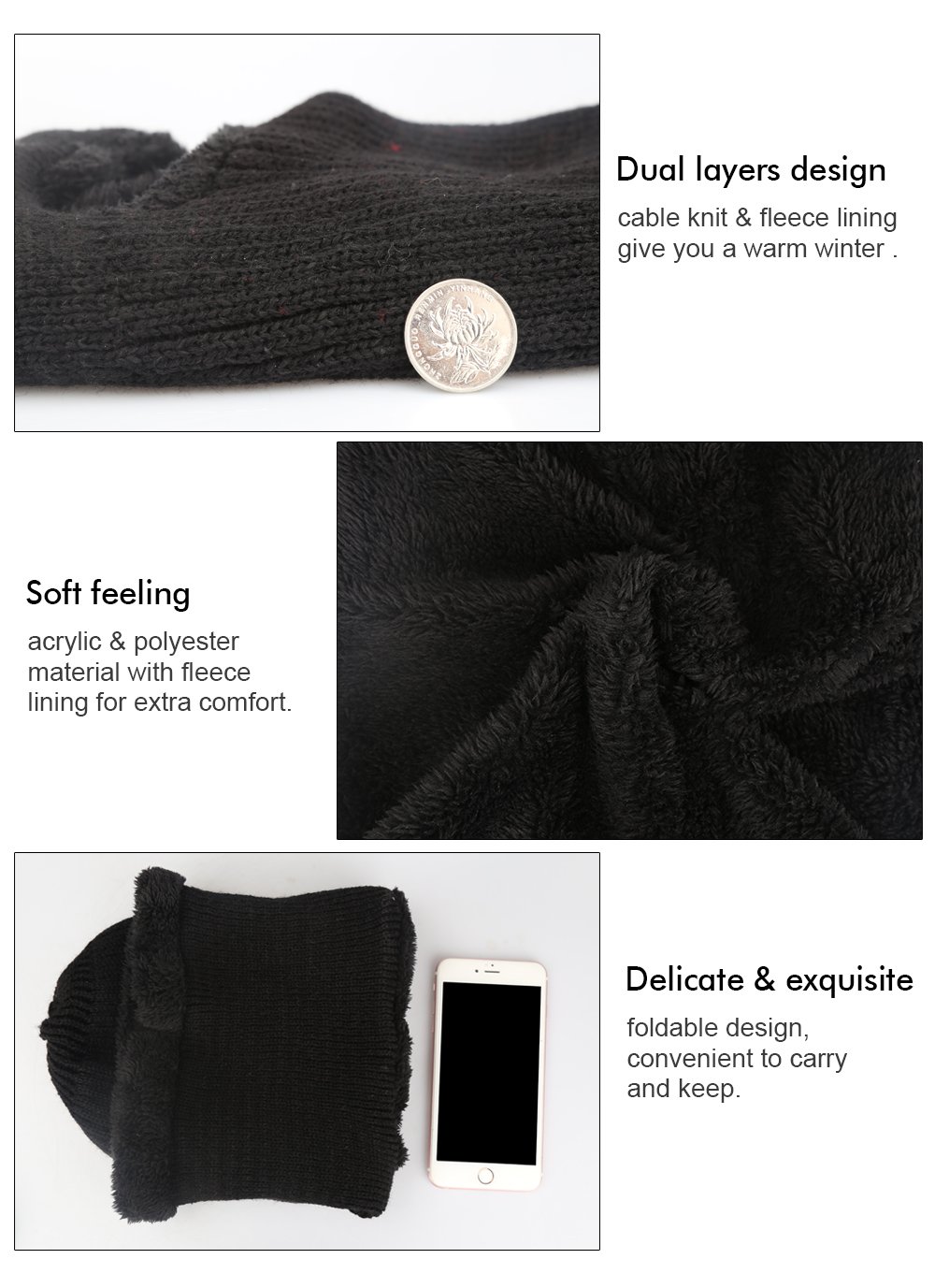 MOCOFO Warm Winter Hats, 3-in-1 Knit Beanie with Flexible Neck Guard,Unisex Face Mask Riding Hat for Winter Outdoor Sports Cycling Motorcycle Ski Snowboard or Fishing