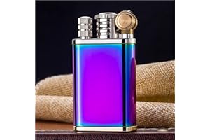 Retro Kerosene Lighter, Uses Both a Flint and Match for Ignition, Reusable, A Great Collectible or Gift for Men.(Multi-Colore