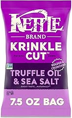 Kettle Brand Potato Chips, Krinkle Cut, Truffle Oil & Sea Salt Kettle Chips, 7.5 Oz