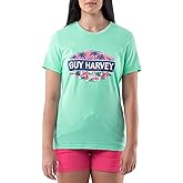 Guy Harvey Women's Graphic Short Sleeve T-Shirt, Beach Glass/GH Fishing Paradise, Small