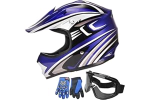 JAGASOL DOT Youth Motocross Offroad Street Dirt Bike Helmets for Kids 8-14,BMX MX ATV Helmet with Goggles DOT Approved