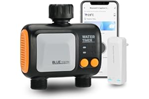 Johgee Smart Sprinkler Timer 2 Zone, WiFi Water Timer for Garden Hose with WiFi Hub, Hose Timers for Watering with Rain Delay, WiFi Irrigation Sprinkler Controller for Garden Lawns, Work with Alexa
