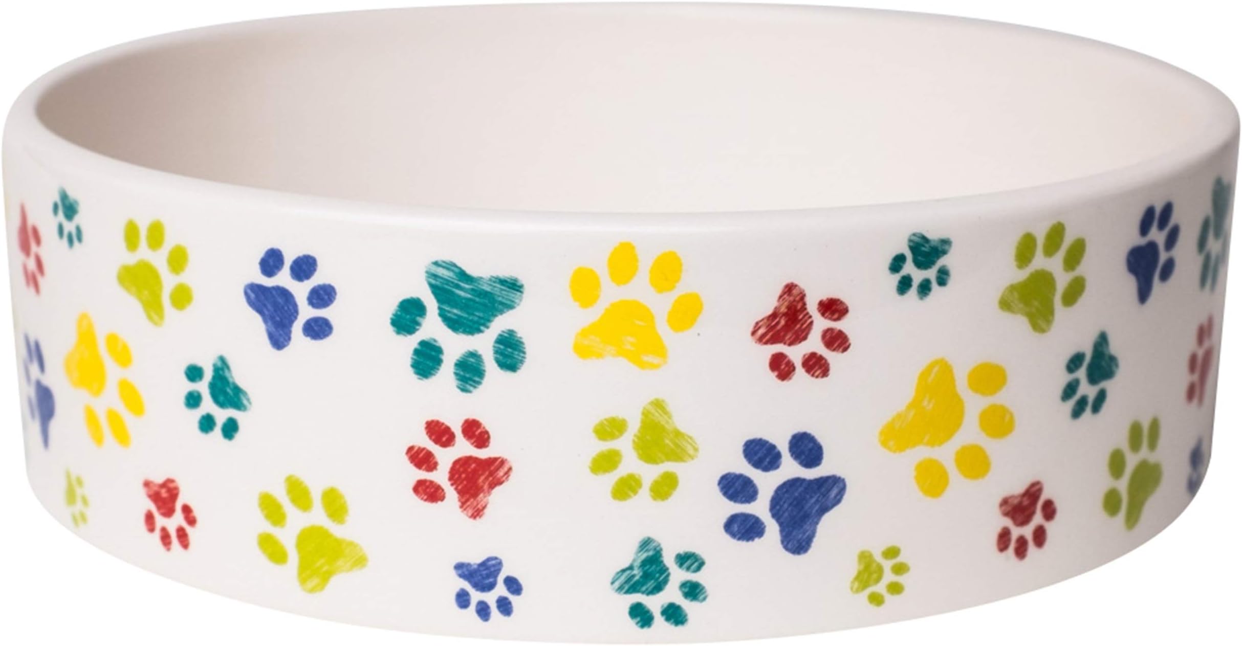 Park Life Designs Medium Pet Bowl, Inguia Pattern, 6-1/4 inch Heavyweight Ceramic Dish Stays Put, Microwave and Dishwasher Safe