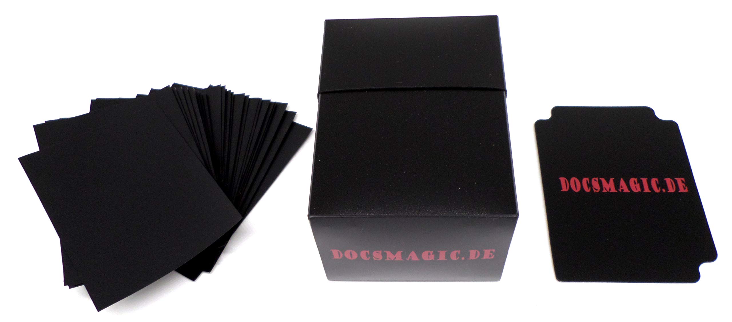 docsmagic.de Deck Box Full + 60 Double Mat Black Sleeves Small Size - YGO