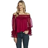 cece leopard print off the shoulder ruffle blouse