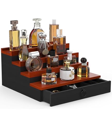 Amazon.com: upcessory Cologne Organizer for Men, 4 Tier Black Wood