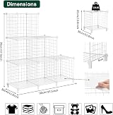 AWTATOS Cube Storage Unit 6 Cube Wire Shelves White USCIH06WE view 3