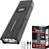 klarus FlatTac X2 Ultra-Thin Palm-Sized EDC Tactical Flashlight, 3000 Lumens, Compact &amp; Mighty Pocket Light, USB-C Rechargeable, Dual Switch, OLED, IPX6, Bundle with a USB Wall Plug