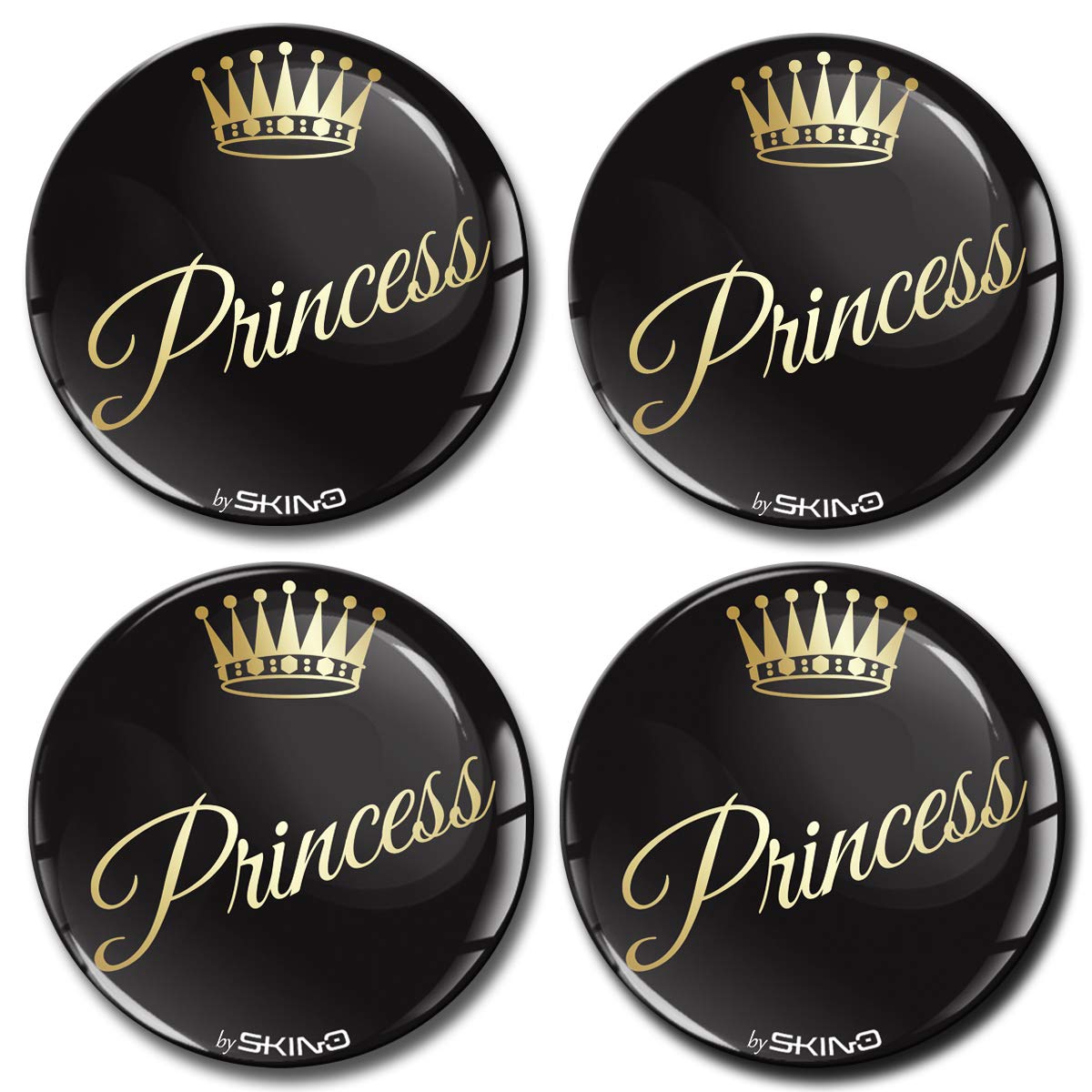 Biomar Labs® 4 x 50mm 3D Domed Car Wheel Centre Rims Hub Princess Stickers Decals For Caps Vehicle Auto Tuning Emblem A 5150 Z*